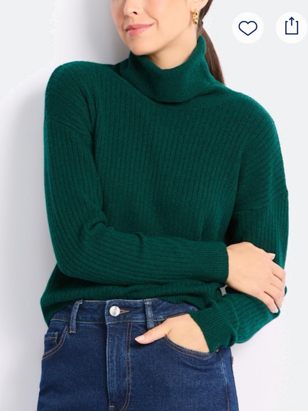 Threads 4 Thought Emerald Green Women’s Turtleneck Sweater - Size Medium